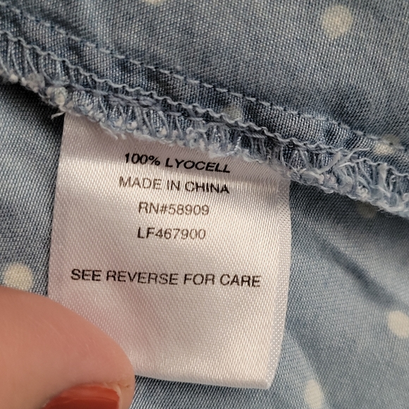 GB girls Polka Dot Shirt Dress, size Small, Blue & White - Picture 8 of 11